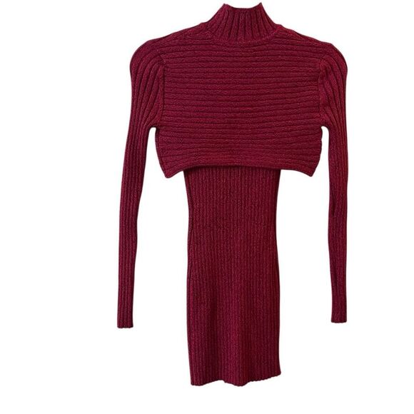 Ronny Kobo Garner Knit Top Ribbed Sweater Set Two Piece Shrug fuchsia multi XS - Picture 10 of 16